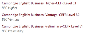 BEC Business English Certificates Cambridge